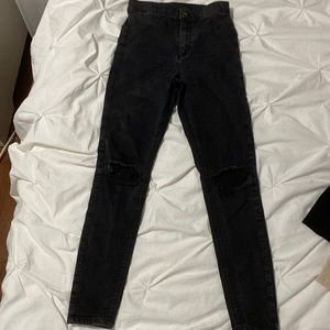 High rise black skinny jeans